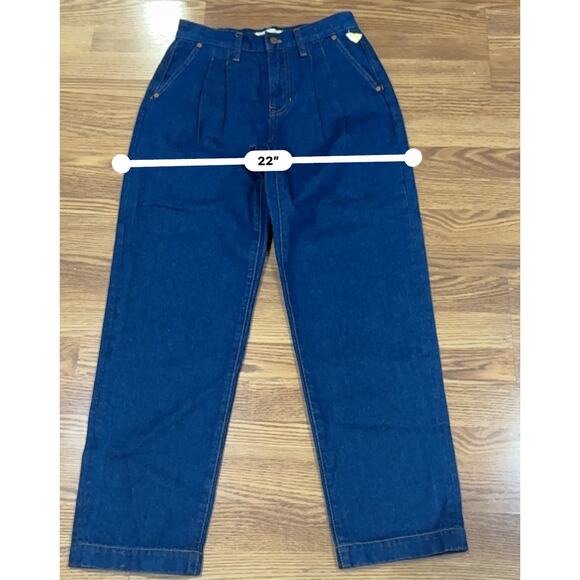 Madewell Baggy Straight Jeans  trousers in Woodham Wash: Pleated Edition 26 - Picture 5 of 14